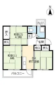UR総持寺【0340302号室】の間取り
