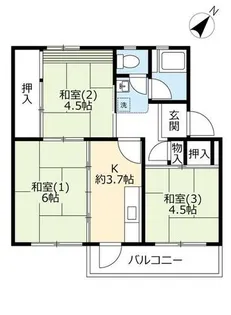 UR中登美第三【E200401号室】の間取り