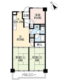 UR若山台中央【0050402号室】の間取り