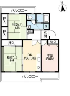 UR高槻・阿武山六番街【0020502号室】の間取り