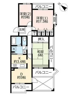 UR高槻・阿武山六番街【0070501号室】の間取り