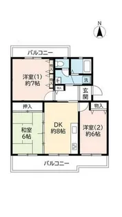 UR高槻・阿武山七番街【0020302号室】の間取り