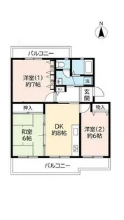 UR高槻・阿武山七番街【0020302号室】の間取り