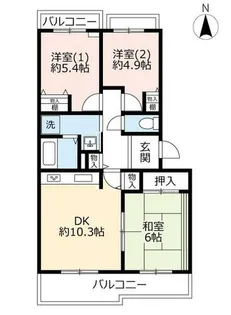 UR高槻・阿武山十番街【0030304号室】の間取り