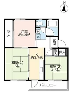 UR富田【0020302号室】の間取り