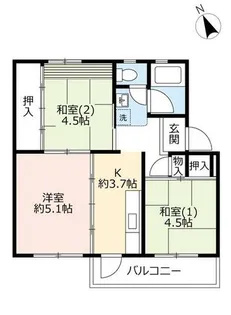 UR富田【0140502号室】の間取り