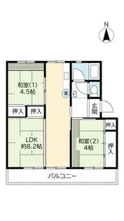 UR富田【0510404号室】の間取り