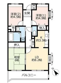 URシティコート住吉本町【0000207号室】の間取り