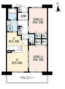 URアルビス緑丘【1060704号室】の間取り