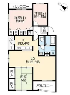 UR高槻・阿武山六番街【0080102号室】の間取り