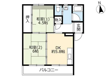 UR富雄【0130101号室】の間取り