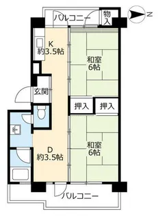UR中央台【2281013号室】の間取り