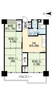 UR南港ひかりの【0161317号室】の間取り