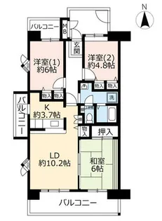 URシティハイツ西宮北口【0000613号室】の間取り