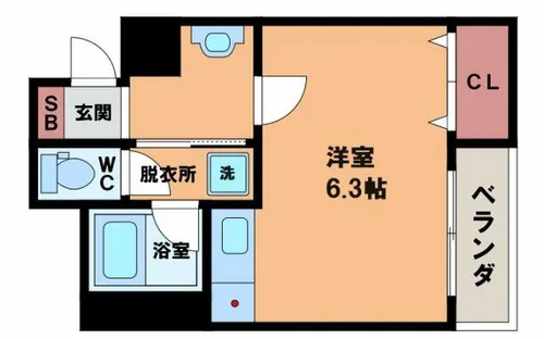 天王寺北Rマンション【1階】の間取り
