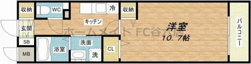 ロワ・リオン上町【2階】の間取り