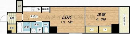 REIOS谷町【10階】の間取り