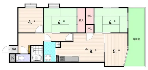 クレドール須磨Ⅲ【1階】の間取り