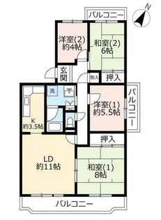 UR藤沢台第三【3160301号室】の間取り