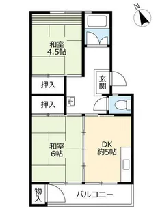 UR朝倉【0070407号室】の間取り