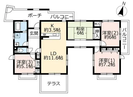 URグリーンヒルズ東山台【1140101号室】の間取り