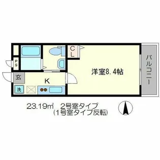 サンフォレスト北白川【2階】の間取り