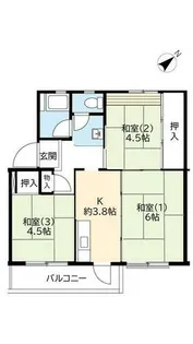 UR鈴蘭台第一【0130101号室】の間取り