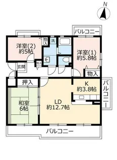 URコンフォールかぶと台【0270301号室】の間取り