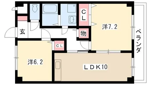 エミネンスヴィラ壱番館【2階】の間取り