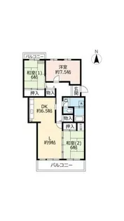 URオークタウン東茨木【0170406号室】の間取り