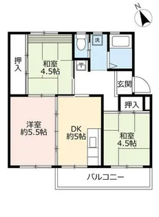 UR朝倉【0250105号室】の間取り