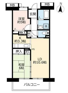 URアーバンラフレ鳩岡【0030605号室】の間取り
