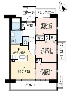 URアルビス緑丘【1090601号室】の間取り