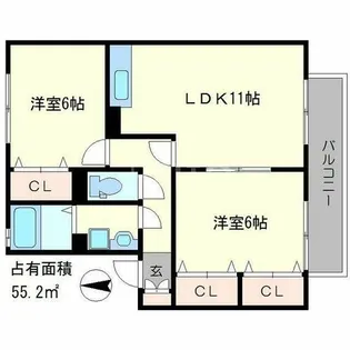 シャルマン【1階】の間取り