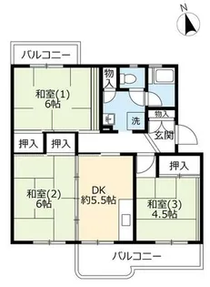 UR桃山南【0450302号室】の間取り