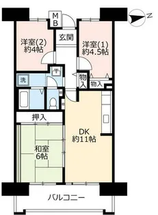 URサンヴァリエ針中野【0080210号室】の間取り