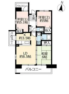URサンヴァリエ藤井寺【0020607号室】の間取り