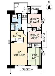 URシティハイツ西宮北口【0000401号室】の間取り