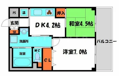 サンリスタ守口【3階】の間取り