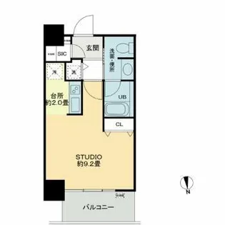 クロスレジデンス大阪新町【3階】の間取り