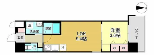 スプランディッド江坂DUE【4階】の間取り