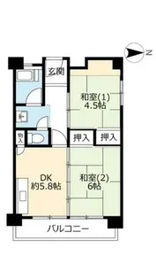 UR高倉台【0021106号室】の間取り