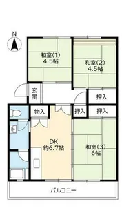 UR洛西新林【0270801号室】の間取り