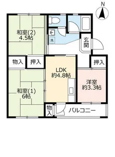 UR平城第二【0180405号室】の間取り