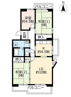 UR若山台第4【0140308号室】の間取り
