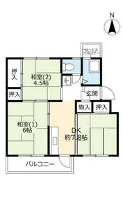 UR総持寺【0480304号室】の間取り