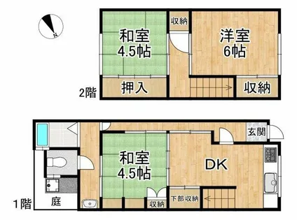 京都府京都市北区紫野下石龍町【一戸建】の間取り