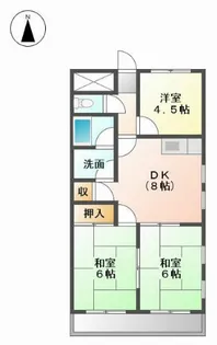 シャトル山手Ⅰ【2階】の間取り
