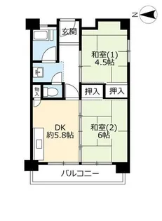 UR高倉台【0010606号室】の間取り