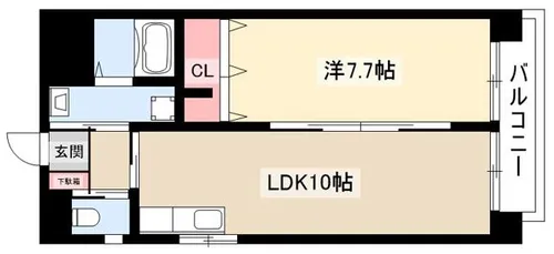 シェソワ八社【4階】の間取り